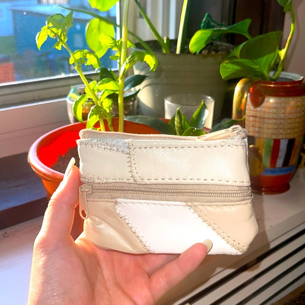 Patch Leather zipper Pouch Wallet